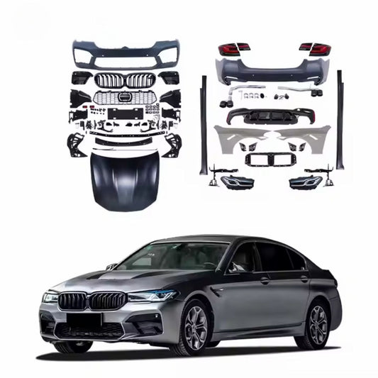 2021 M5 G30 LCI Bodykit Front Bumper Rear Bumper Diffuser Side Skirt Hood for BMW 5 Series F10